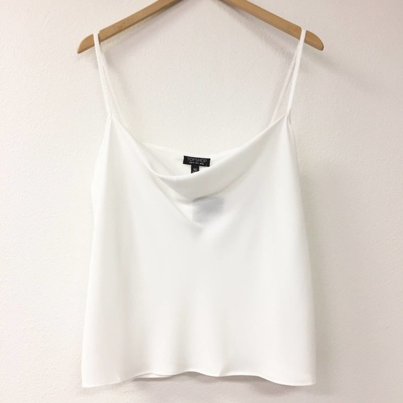Topshop Tops - Topshop Plain Cowl Neck Cami Tank Top Ivory NWT